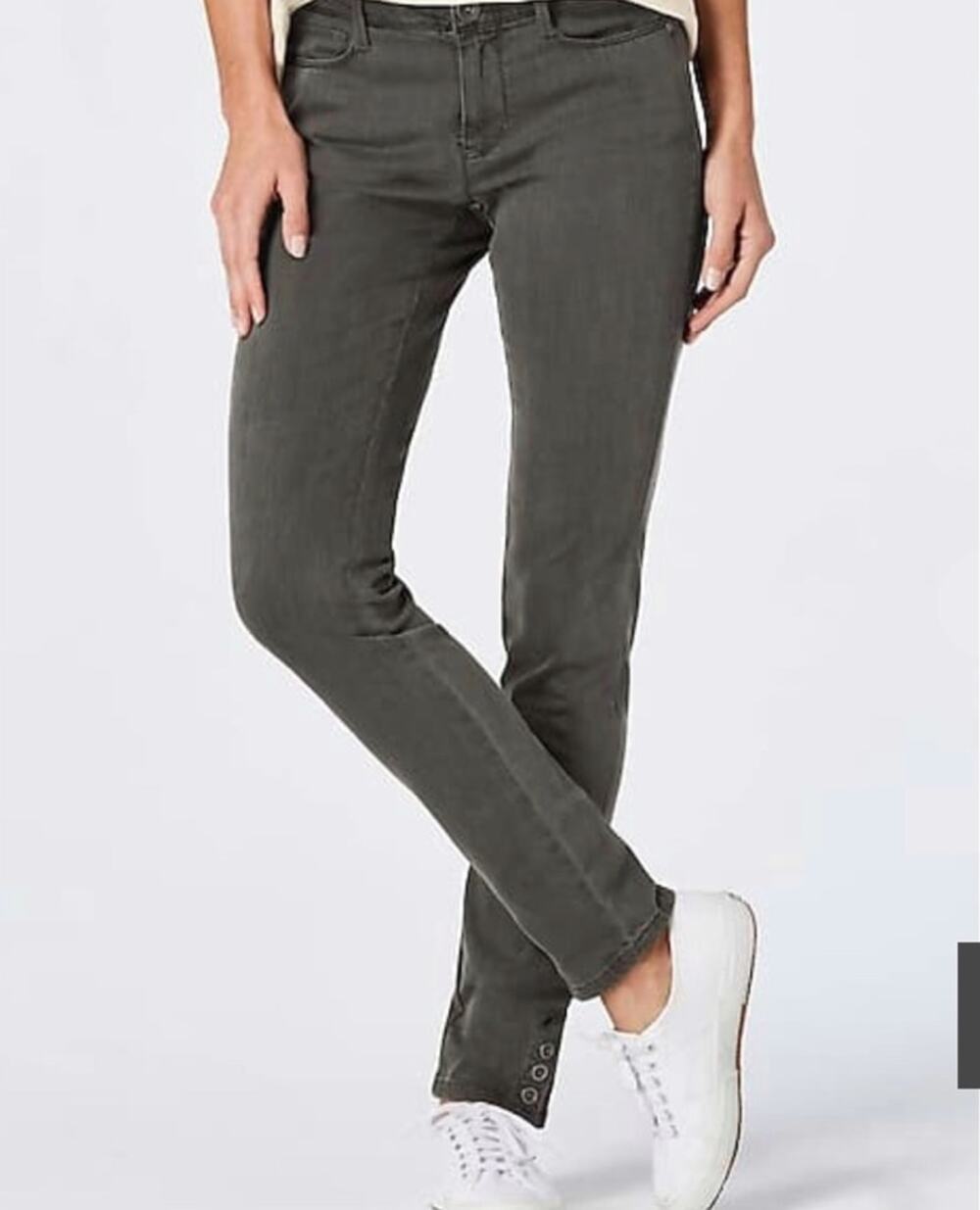 J. Jill Authentic Fit Slim Button Ankle Jeans Washed Gray Size 12